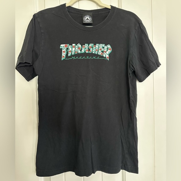 Thrasher Black Crew Neck Tee - Picture 1 of 4